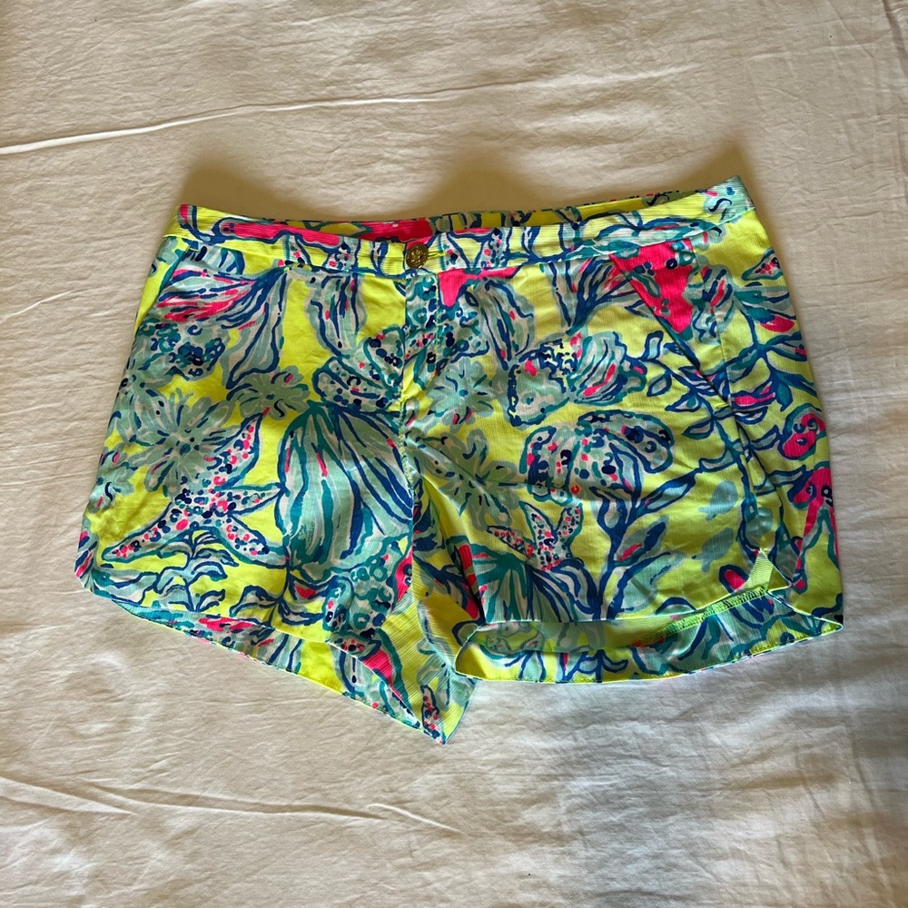 Lilly Pulitzer Floral Shorts - Yellow and Pink